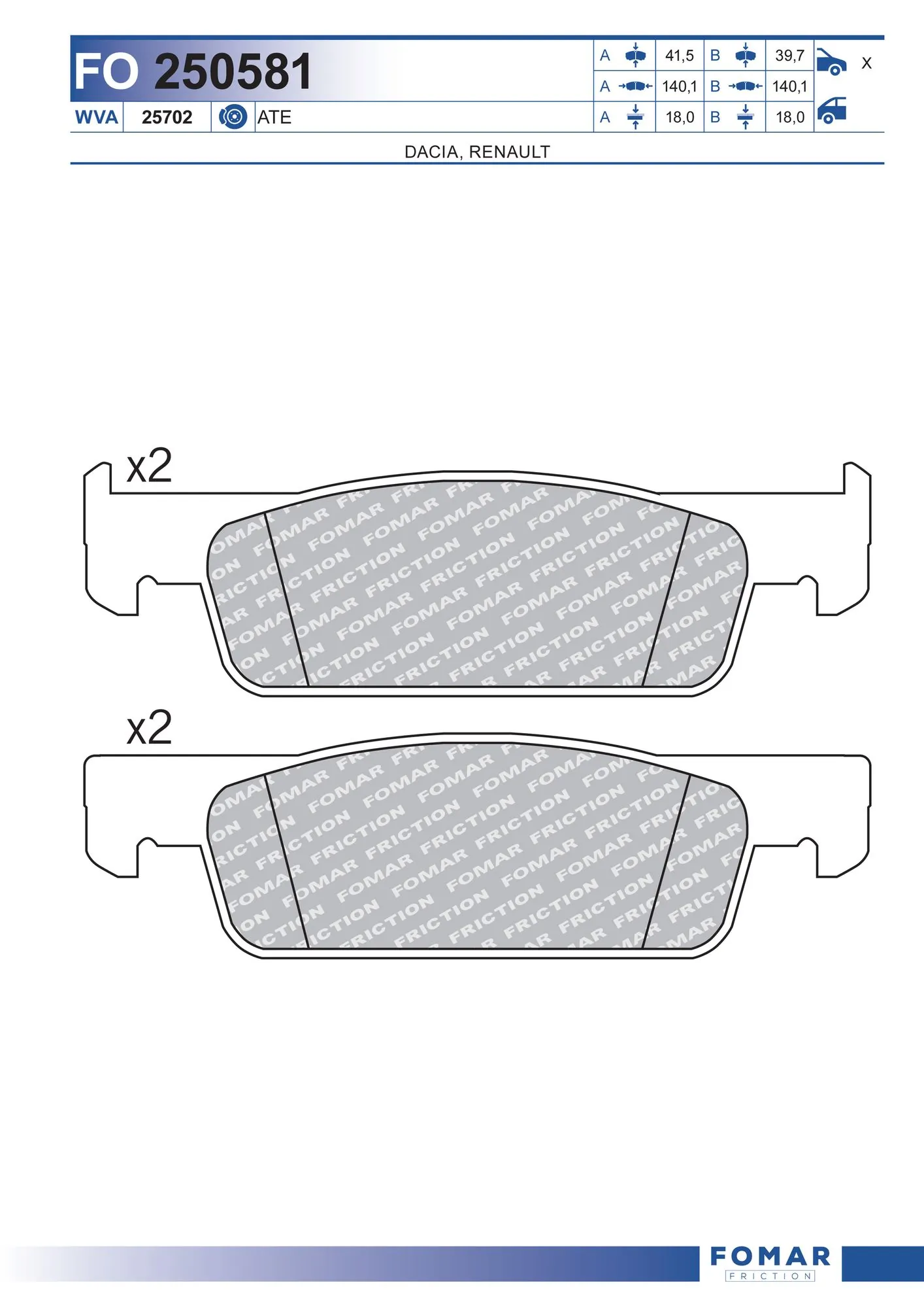 Brake Pad Set, disc brake